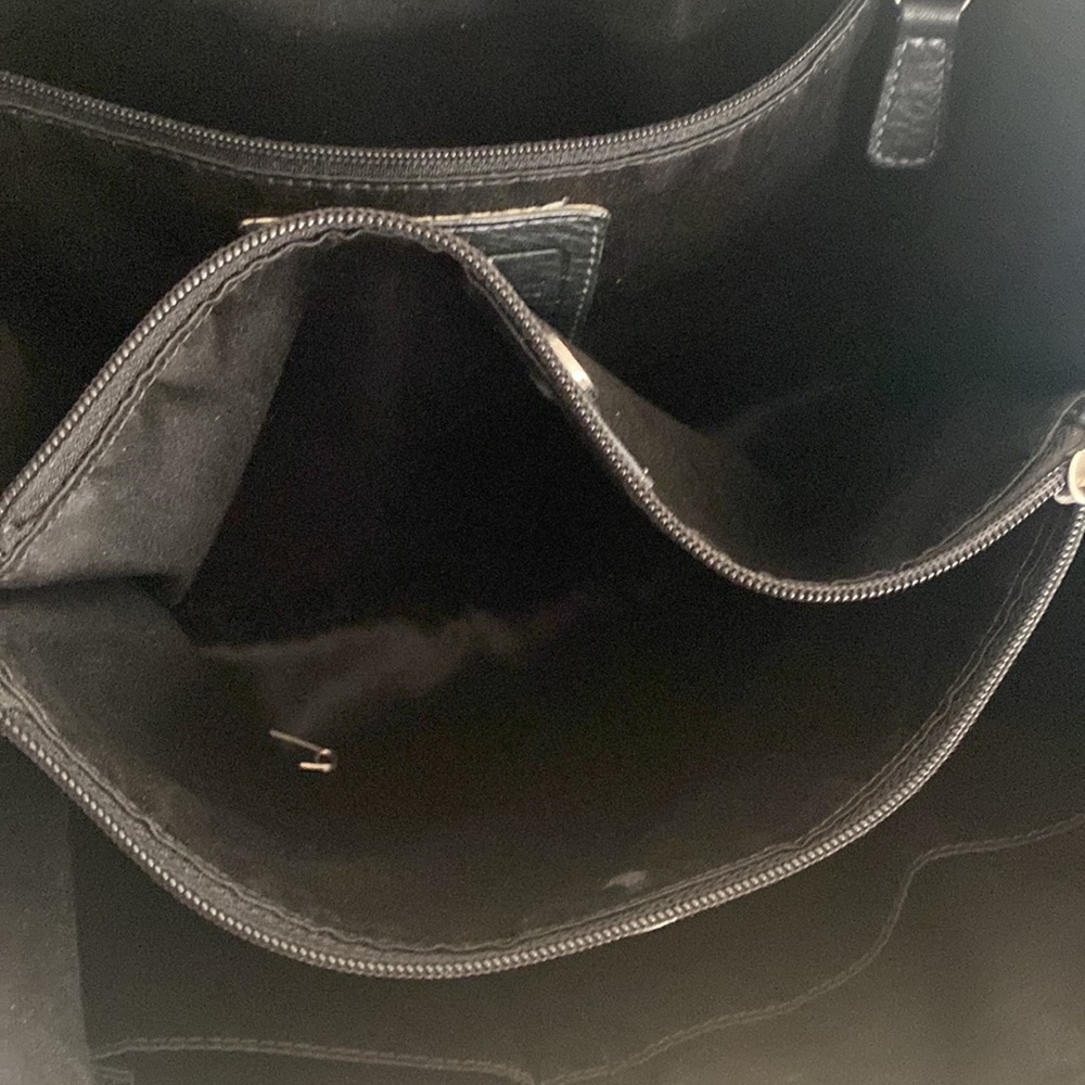 Top handle black leather COACH bag with divided interior pockets - Picture 5 of 7